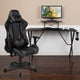 Gray |#| Gaming Bundle-Desk, Cup Holder/Headphone Hook & Gray Reclining Chair