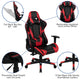 Red |#| Black Gaming Desk & Chair Set with Cup Holder, Headphone Hook, and Monitor Stand