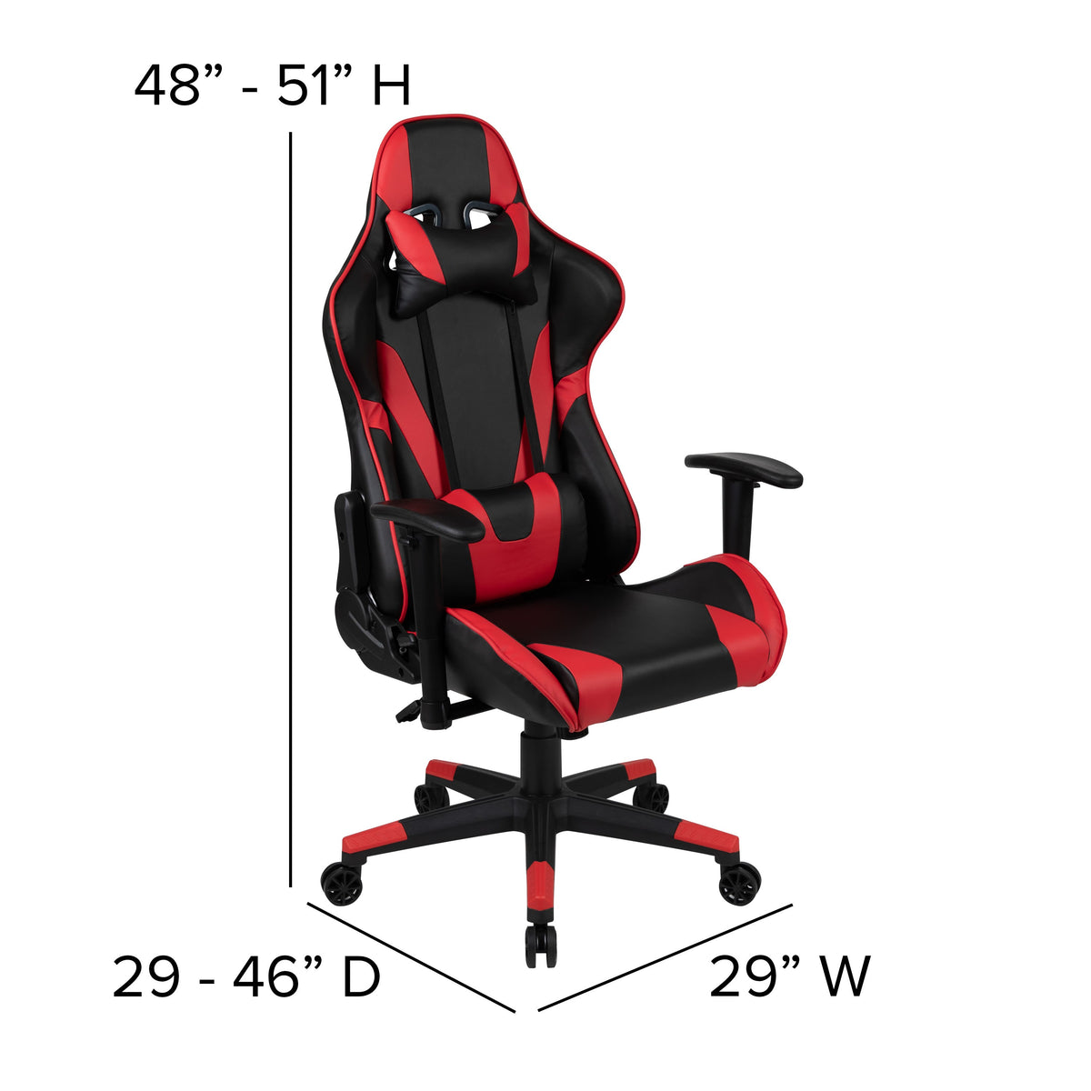 Red |#| Black Gaming Desk & Chair Set with Cup Holder, Headphone Hook, and Monitor Stand