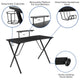 Gray |#| Gaming Bundle-Desk, Cup Holder/Headphone Hook & Gray Reclining Chair