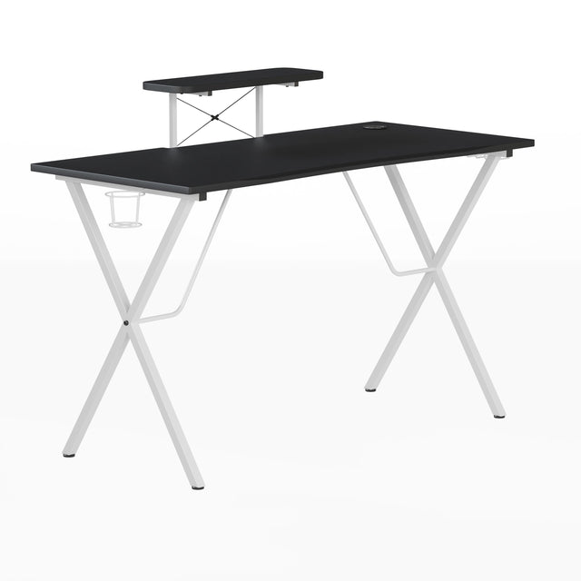 Gaming Desk with Cup Holder, Headphone Hook, and Monitor/Smartphone Stand - View 1