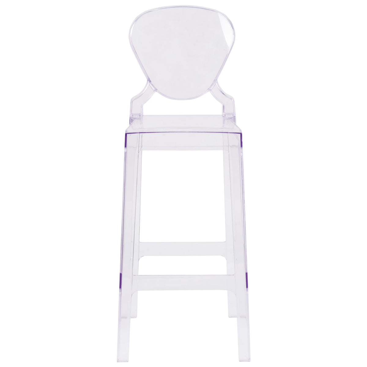 Ghost Barstool with Tear Back in Transparent Crystal - Wedding Chairs