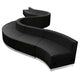 Black |#| 10 Pc Black LeatherSoft Modular Reception Configuration w/Taut Back &Seat