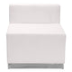 Melrose White |#| 11 PC White LeatherSoft Modular Reception Configuration w/Taut Back &Seat