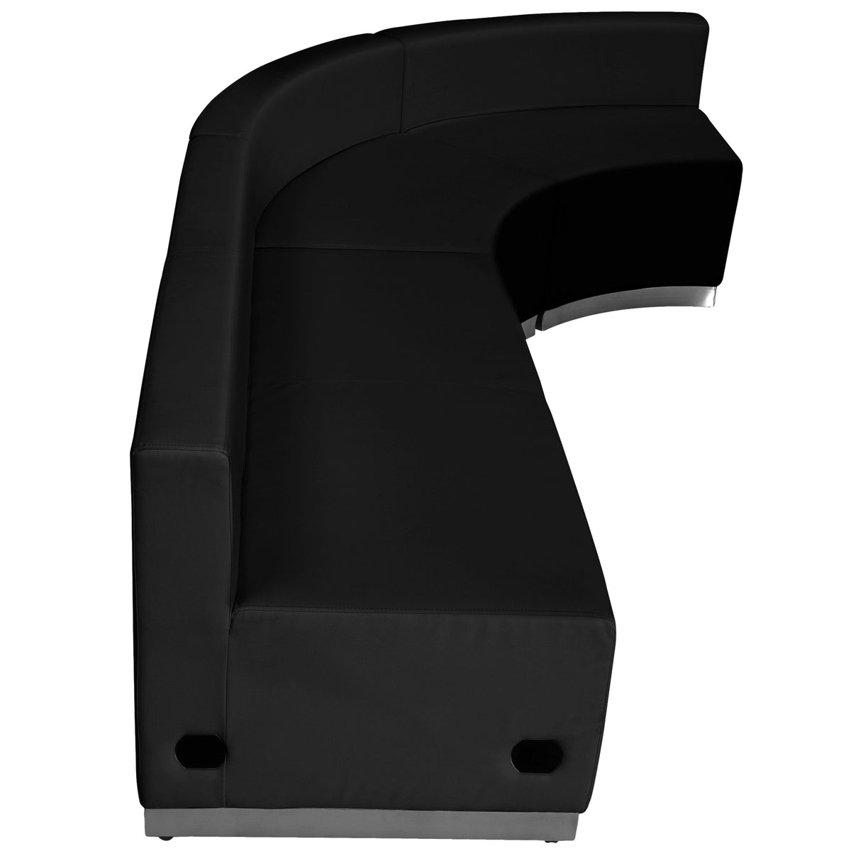 Black |#| 3 PC Black LeatherSoft Modular Reception Configuration w/Taut Back &Seat