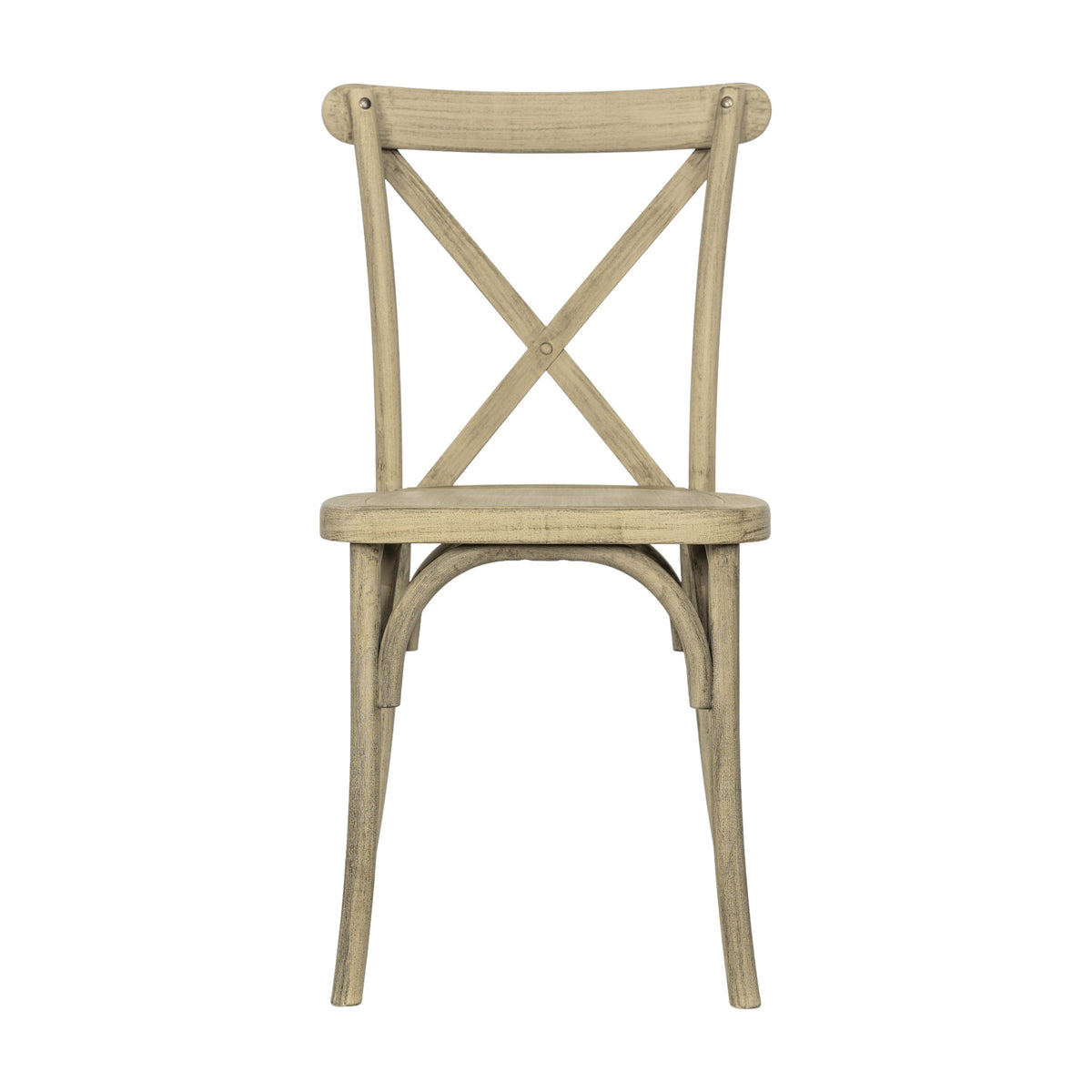 Light Oak |#| Indoor/Outdoor Commercial Grade Wood Look Resin Cross Back Chair in Light Oak