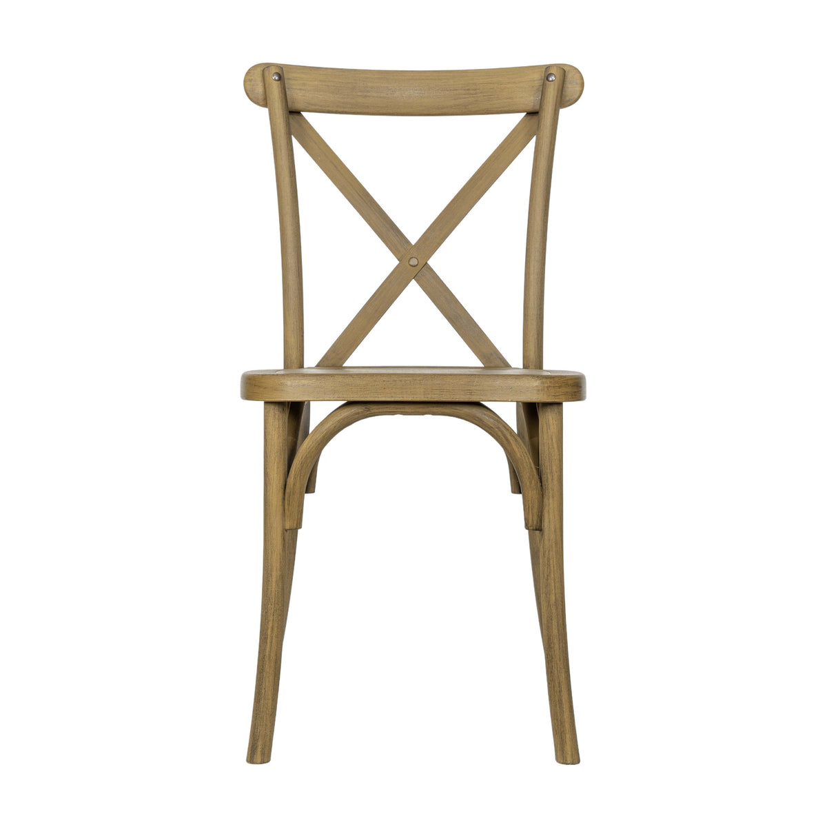 Chestnut |#| Indoor/Outdoor Commercial Grade Wood Look Resin Cross Back Chair in Chestnut