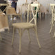 Light Oak |#| Indoor/Outdoor Commercial Grade Wood Look Resin Cross Back Chair in Light Oak