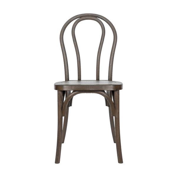 Dark Brown |#| Indoor/Outdoor Commercial Grade Wood Look Resin Thonet Style Chair in Dark Brown