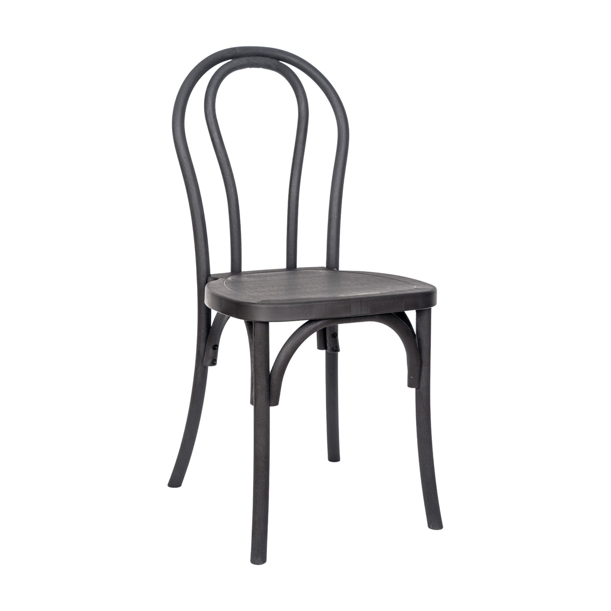 Black |#| Indoor/Outdoor Commercial Grade Wood Look Resin Thonet Style Chair in Black
