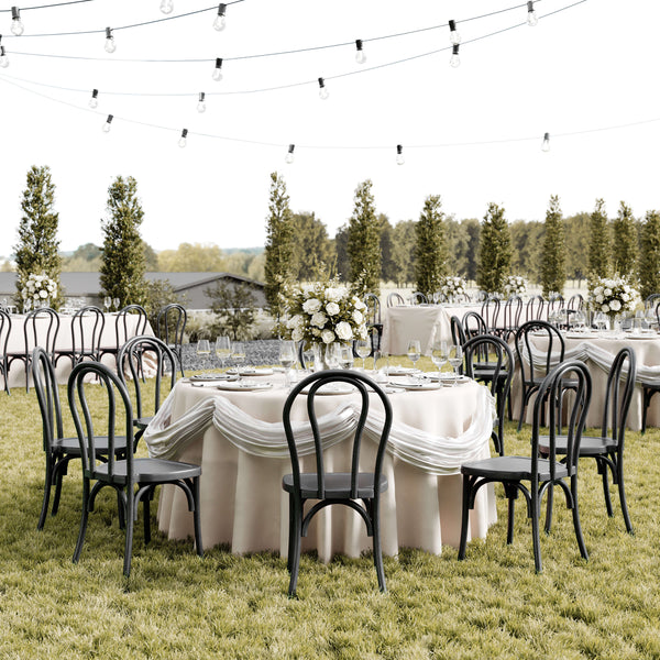 Black |#| Indoor/Outdoor Commercial Grade Wood Look Resin Thonet Style Chair in Black