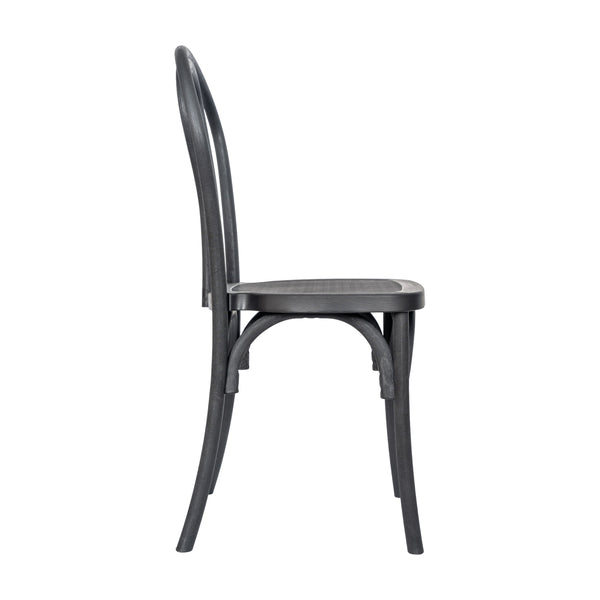 Black |#| Indoor/Outdoor Commercial Grade Wood Look Resin Thonet Style Chair in Black