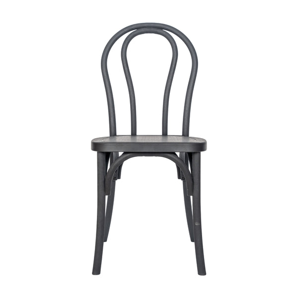 Black |#| Indoor/Outdoor Commercial Grade Wood Look Resin Thonet Style Chair in Black