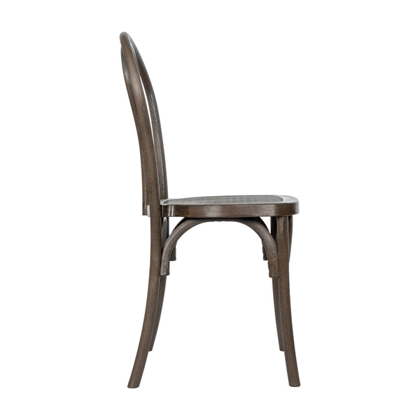 Dark Brown |#| Indoor/Outdoor Commercial Grade Wood Look Resin Thonet Style Chair in Dark Brown