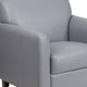 Gray |#| Gray LeatherSoft Chair with Clean Line Stitched Frame - Reception Seating