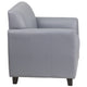 Gray |#| Gray LeatherSoft Chair with Clean Line Stitched Frame - Reception Seating