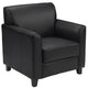 Black |#| Black LeatherSoft Chair with Clean Line Stitched Frame - Reception Seating