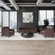 Brown |#| Reception Set in Brown with Clean Line Stitched Frame - Hospitality Seating