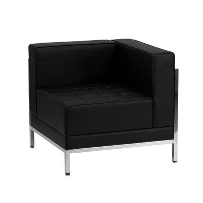 HERCULES Imagination Series Contemporary LeatherSoft Modular Right Corner Chair with Quilted Tufted Seat and Encasing Frame - View 1