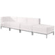 Melrose White |#| White LeatherSoft 4 Piece Modular Chair & Ottoman Set w/Taut Back &Seat