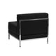 Black |#| 9 Piece Black LeatherSoft Modular Sectional Configuration - Stainless Steel Legs