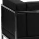 Black |#| 9 Piece Black LeatherSoft Modular Sectional Configuration - Stainless Steel Legs