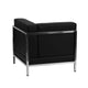 Black |#| 9 Piece Black LeatherSoft Modular Sectional Configuration - Stainless Steel Legs