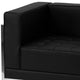 Black |#| 9 Piece Black LeatherSoft Modular Sectional Configuration - Stainless Steel Legs