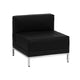 Black |#| 9 Piece Black LeatherSoft Modular Sectional Configuration - Stainless Steel Legs
