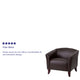 Brown |#| Brown LeatherSoft Chair with Cherry Wood Feet - Lobby or Guest Seating