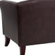 Brown |#| Brown LeatherSoft Chair with Cherry Wood Feet - Lobby or Guest Seating