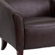 Brown |#| Brown LeatherSoft Chair with Cherry Wood Feet - Lobby or Guest Seating