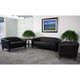 Black |#| Black LeatherSoft Chair with Cherry Wood Feet - Lobby or Guest Seating