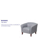 Gray |#| Gray LeatherSoft Chair with Cherry Wood Feet - Lobby and Guest Seating