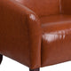 Cognac |#| Cognac LeatherSoft Chair with Cherry Wood Feet - Lobby & Guest Seating