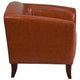 Cognac |#| Cognac LeatherSoft Chair with Cherry Wood Feet - Lobby & Guest Seating