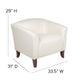 Ivory |#| Ivory LeatherSoft Chair with Cherry Wood Feet - Lobby or Guest Seating