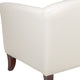 Ivory |#| Ivory LeatherSoft Chair with Cherry Wood Feet - Lobby or Guest Seating