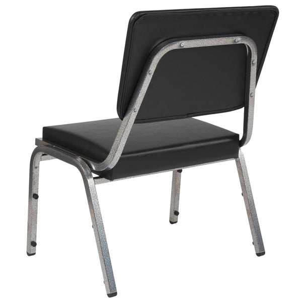 Black Vinyl |#| 1000 lb. Rated Black Antimicrobial Vinyl Bariatric Medical Reception Chair