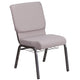 Gray Dot Fabric/Silver Vein Frame |#| 18.5inchW Church Chair in Gray Dot Fabric with Book Rack - Silver Vein Frame