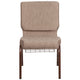 Beige Fabric/Copper Vein Frame |#| 18.5inchW Church Chair in Beige Fabric with Book Rack - Copper Vein Frame