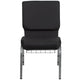 Black Patterned Fabric/Silver Vein Frame |#| 18.5inchW Church Chair in Black Patterned Fabric w/Cup Book Rack-Silver Vein Frame