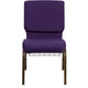 Royal Purple Fabric/Gold Vein Frame |#| 18.5inchW Church Chair in Royal Purple Fabric with Cup Book Rack - Gold Vein Frame