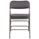 Gray |#| 18inchW Premium Triple Braced & Double Hinged Gray Fabric Metal Folding Chair