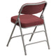 Burgundy |#| 18inchW Premium Triple Braced & Double Hinged Burgundy Fabric Metal Folding Chair