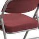 Burgundy |#| 18inchW Premium Triple Braced & Double Hinged Burgundy Fabric Metal Folding Chair