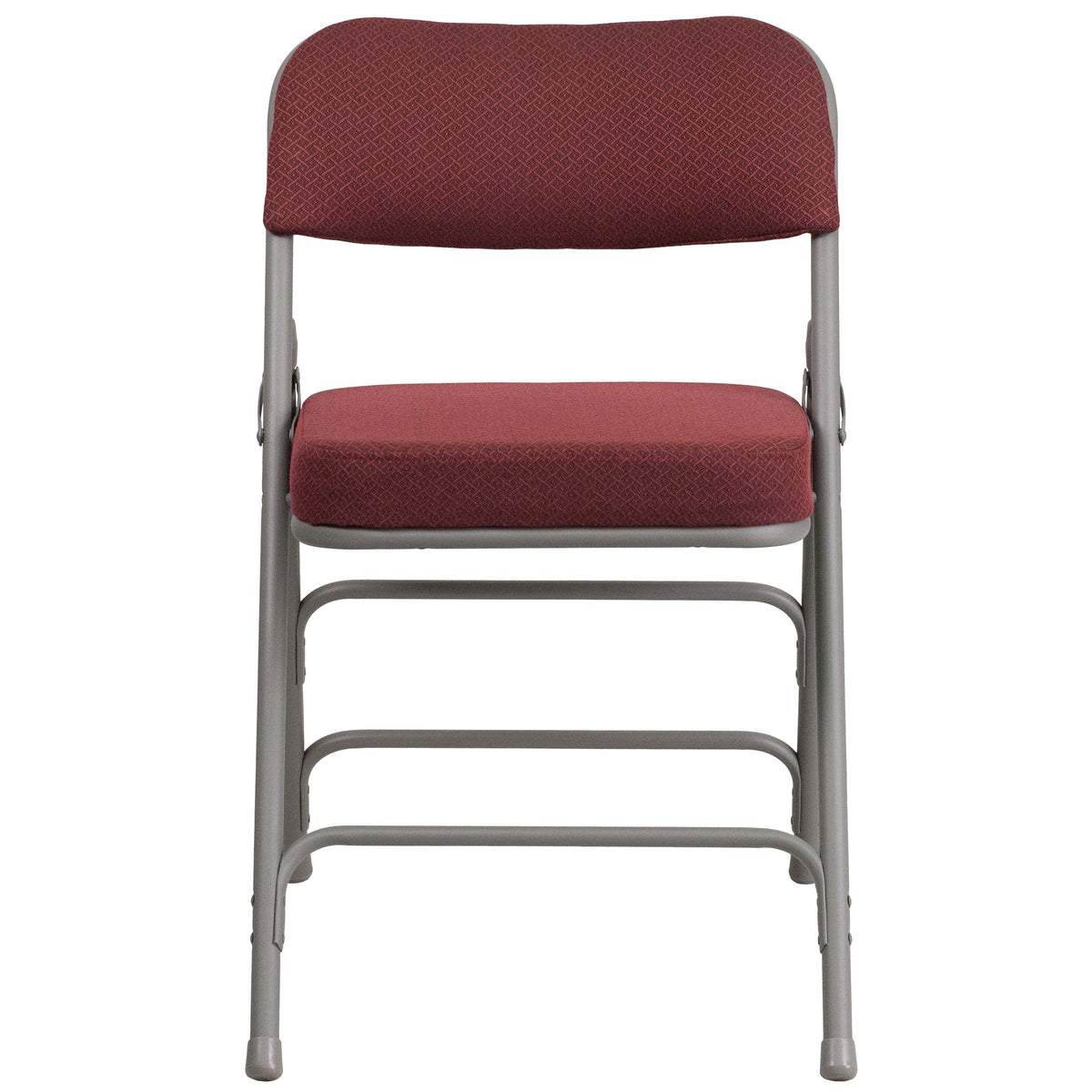 Burgundy |#| 18inchW Premium Triple Braced & Double Hinged Burgundy Fabric Metal Folding Chair