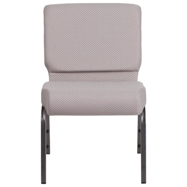 Gray Dot Fabric/Silver Vein Frame |#| 21inchW Church Chair in Gray Dot Fabric - Silver Vein Frame