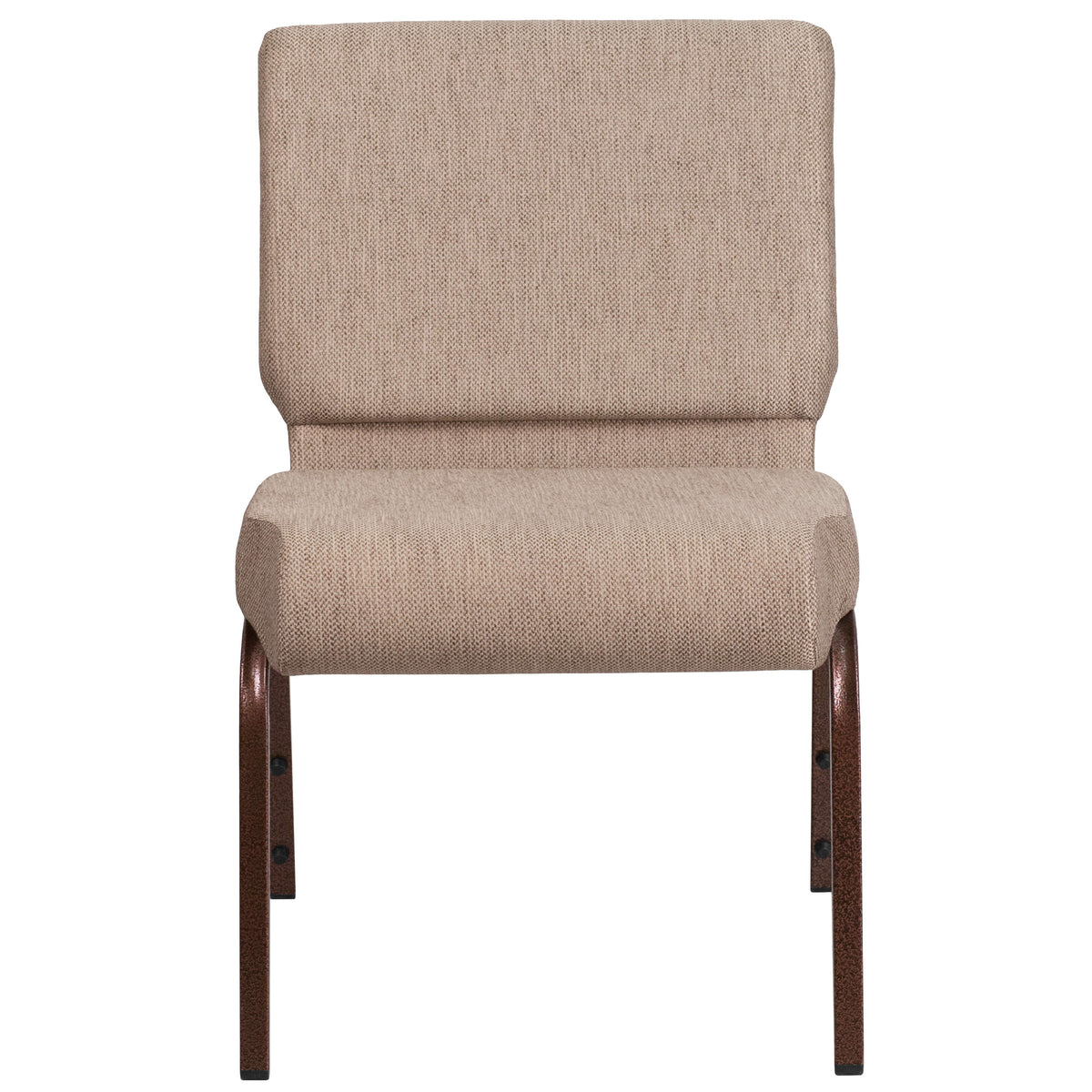 Beige Fabric/Copper Vein Frame |#| 21inchW Stacking Church Chair in Beige Fabric - Copper Vein Frame