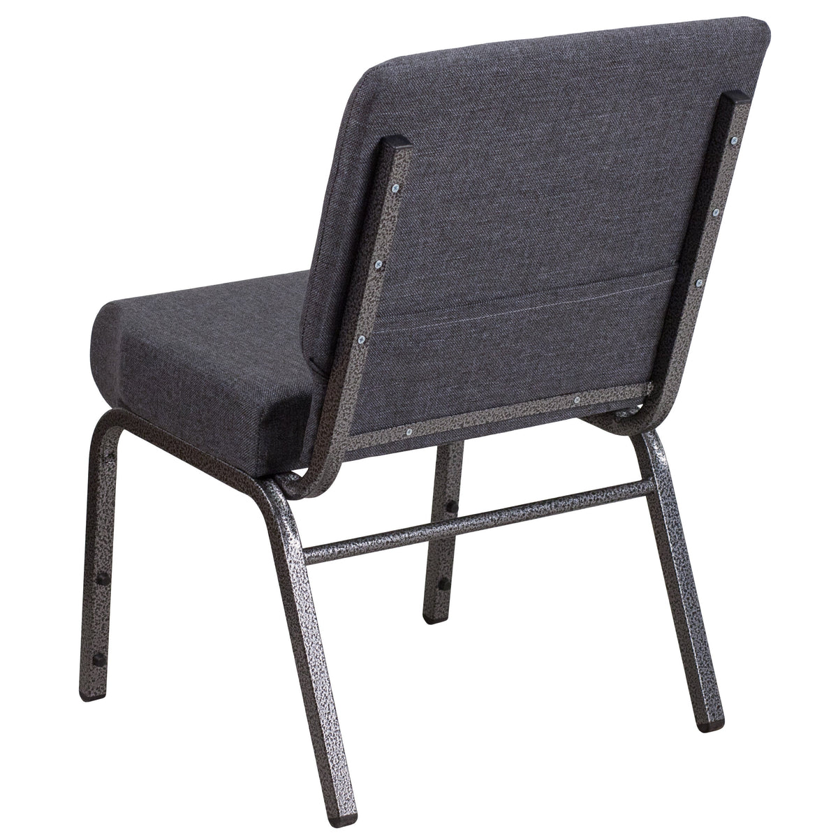 Dark Gray Fabric/Silver Vein Frame |#| 21inchW Church Chair in Dark Gray Fabric - Silver Vein Frame